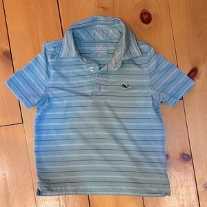 Vineyard Vines Kids Aqua and White Performance Polo Shirt 3T